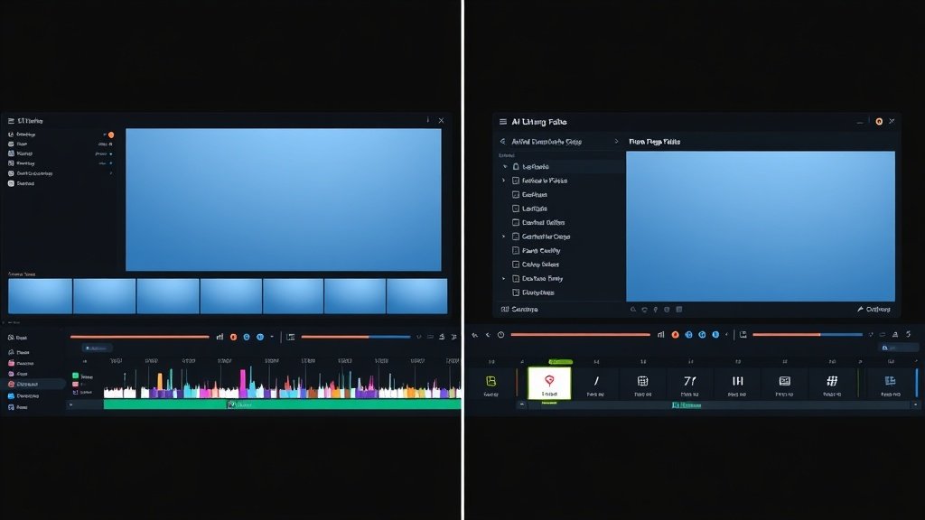Comparison of manual timeline editing and modern AI video prompt interface