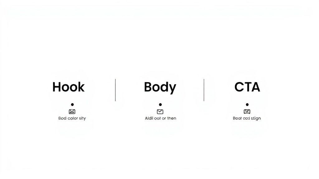 timeline visual with icons for script segments