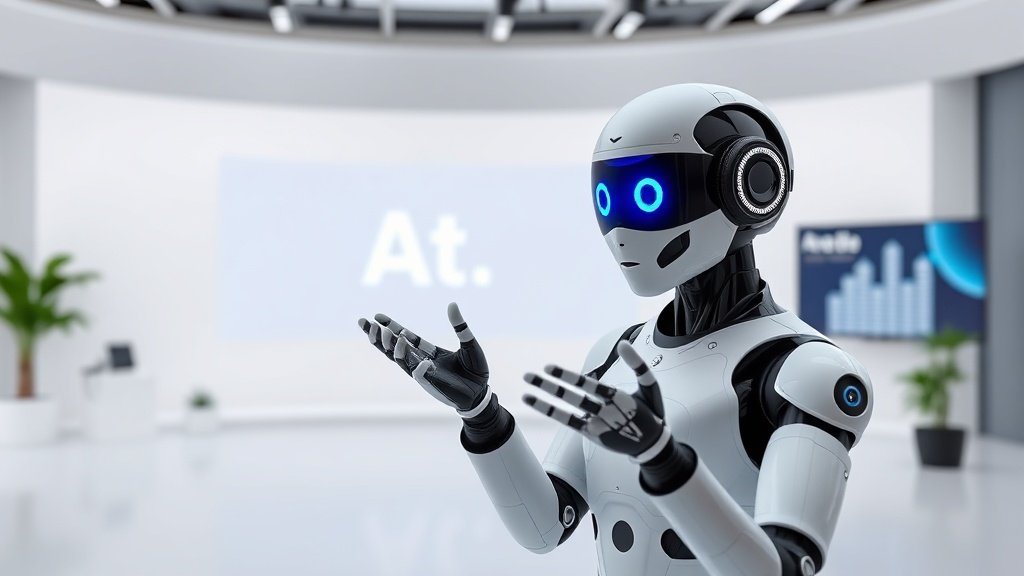 AI avatar video demo in business setting