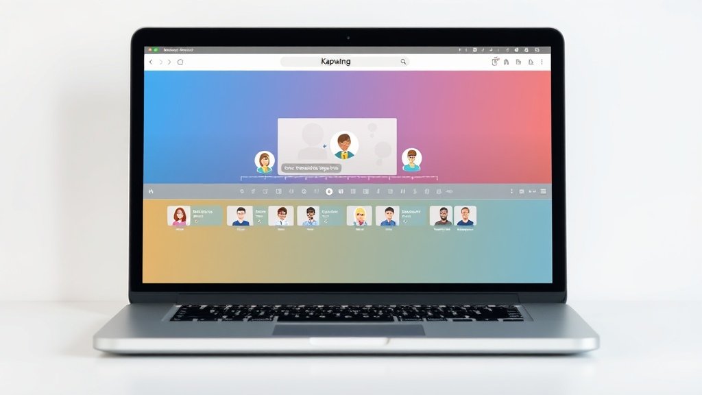 Kapwing browser video editor with timeline, avatars, and captions