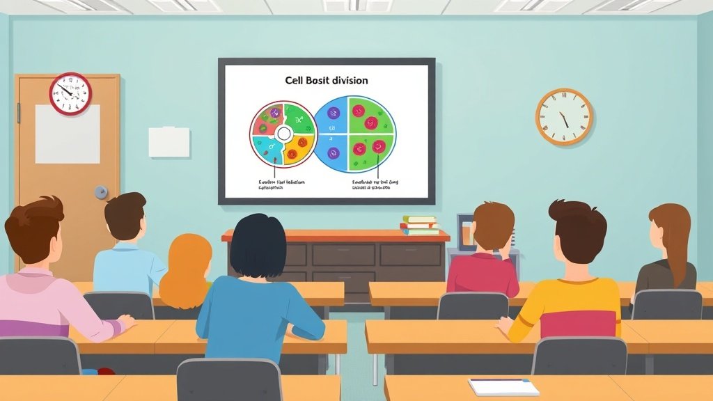 teacher using animated short video in class