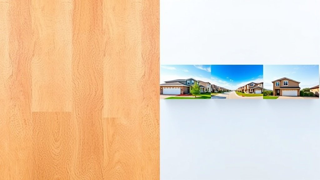 static listing photos next to an AI-created property video