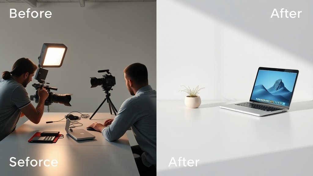 Traditional video crew versus solo AI prompt workflow