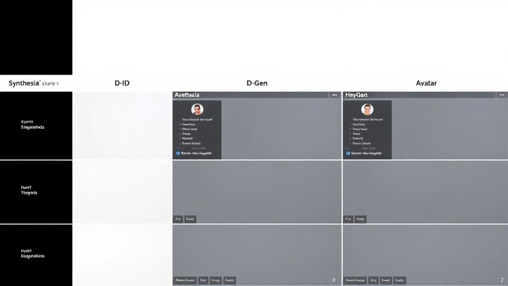 visual comparison of top AI talking-head video tools
