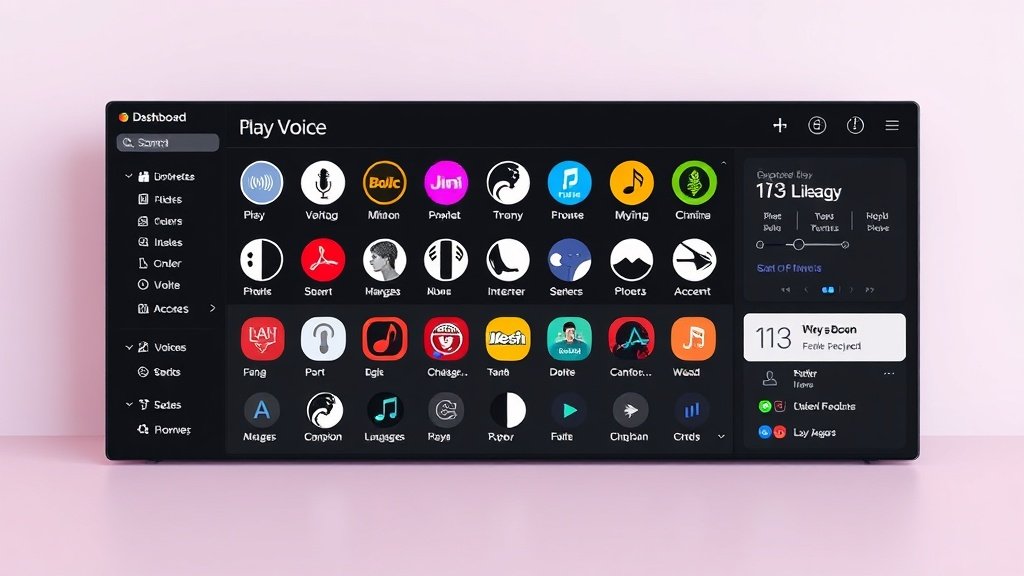 Text-to-speech tool with many voice choices and filter bar