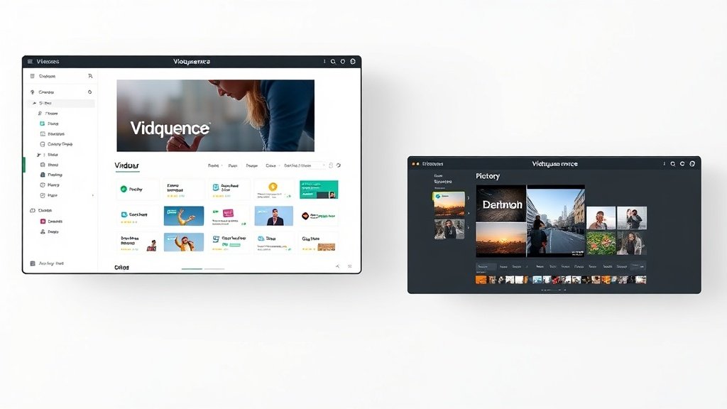 Two AI video software UIs: one new video creation, one repurposing long-form assets