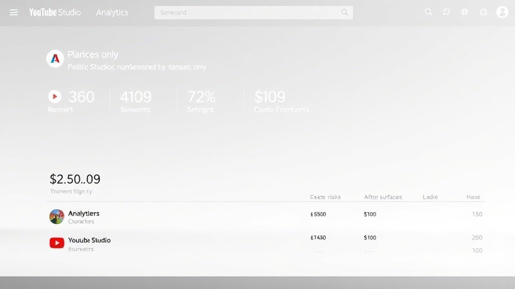 YouTube channel income analytics dashboard