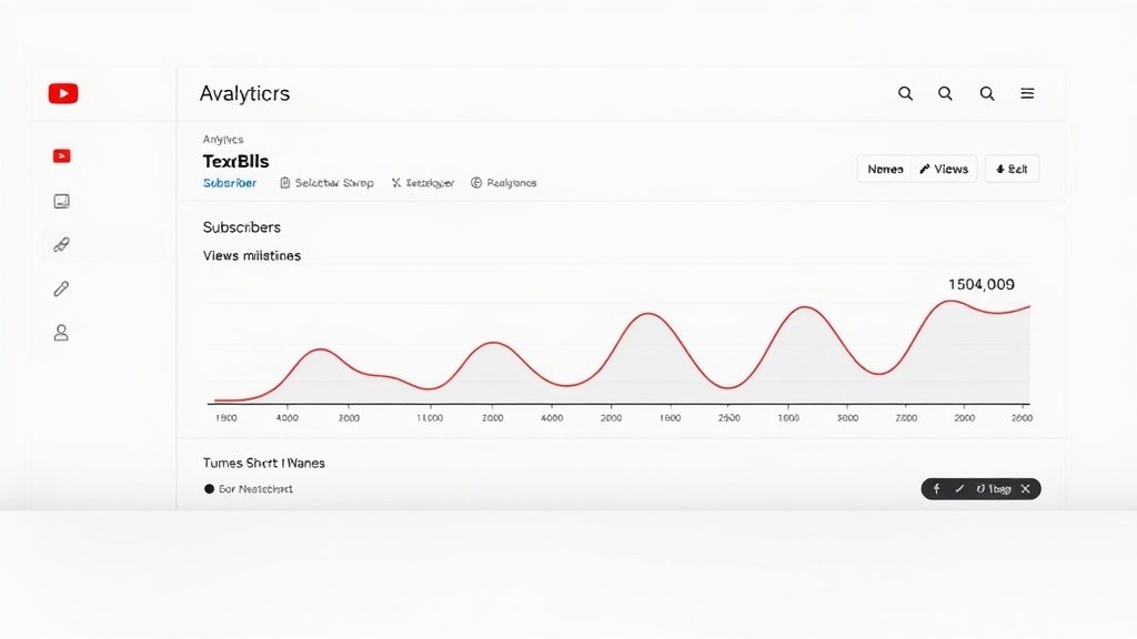 Dashboard tracking channel progress toward Shorts monetization