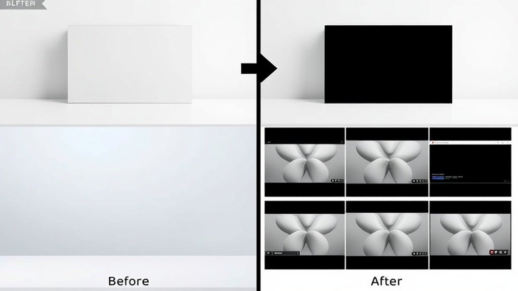Static product photo morphing into video announcement formats