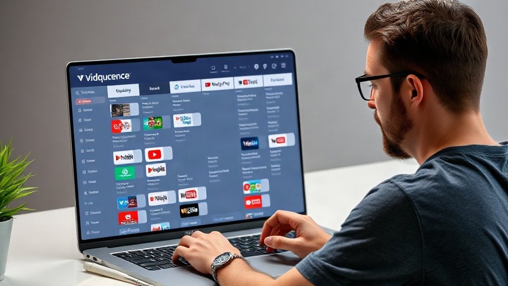 Creator viewing colorful video calendar for YouTube scheduling