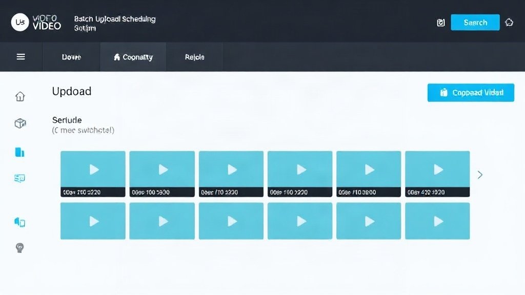 Multiple video files lined up for upload in scheduling dashboard