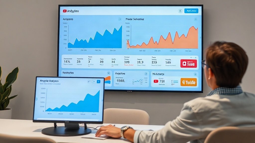 Analytics dashboard with YouTube performance graphs