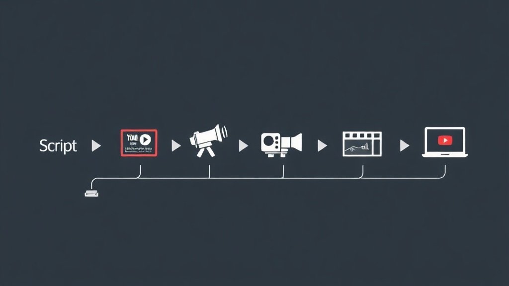 Automated YouTube video production workflow diagram