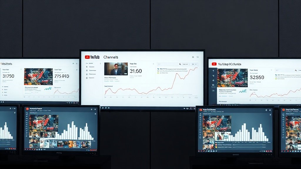 YouTube dashboards showing faceless channel analytics