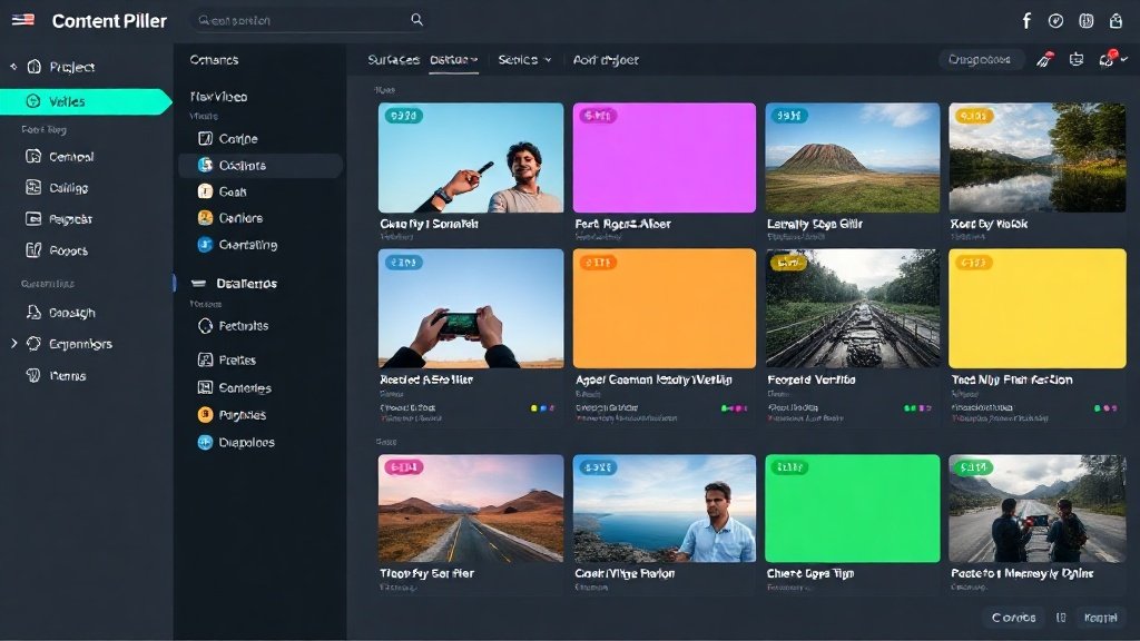 Organized batch of social videos on dashboard