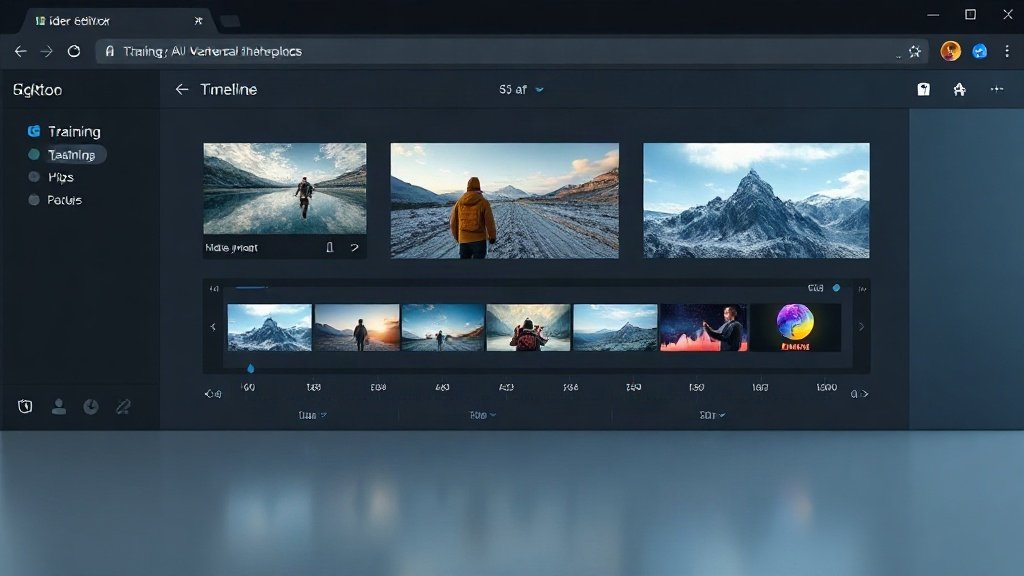 Editing a training video using timeline and AI tools