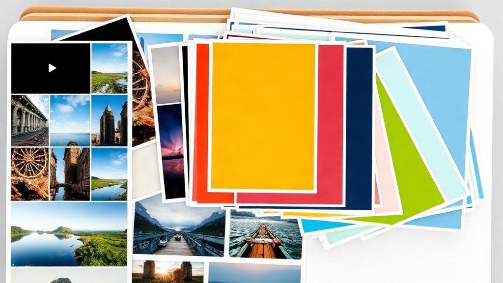 Stock footage assets and branding elements prepared for editing