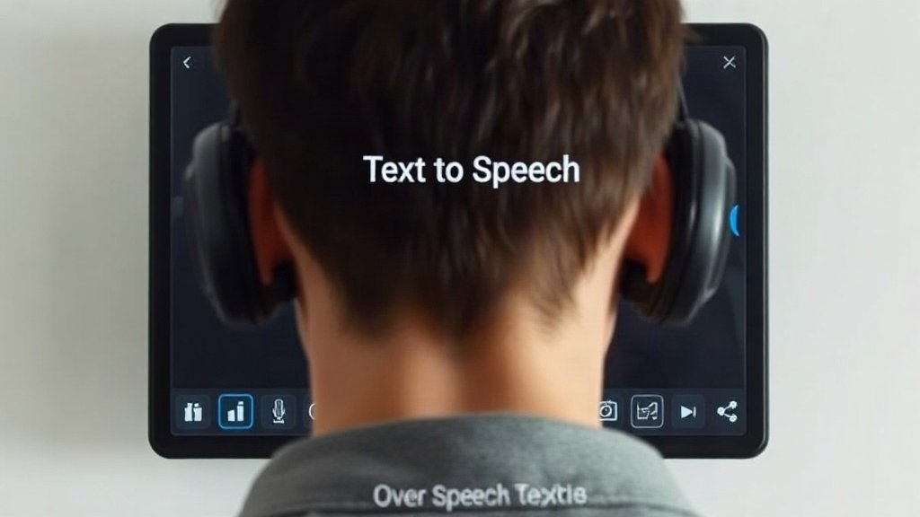 user selecting a TTS narration voice on screen, waveform visible