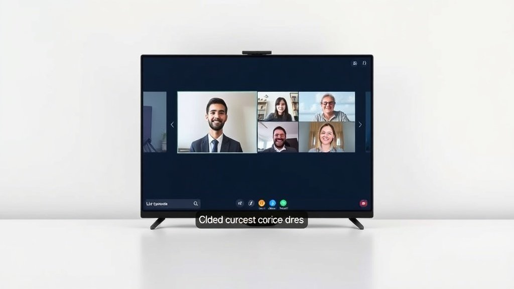 Zoom call with live captions displayed