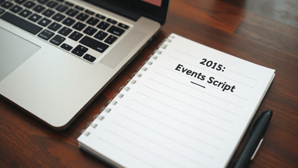 A creator drafting an event video script on paper and laptop