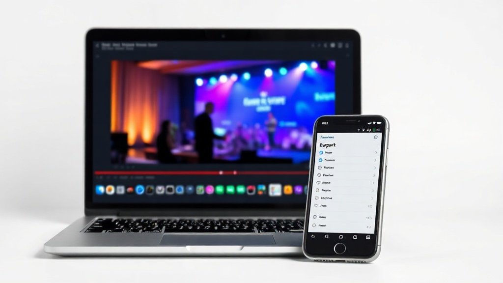 Reviewing and exporting a finished event promo video on multiple devices