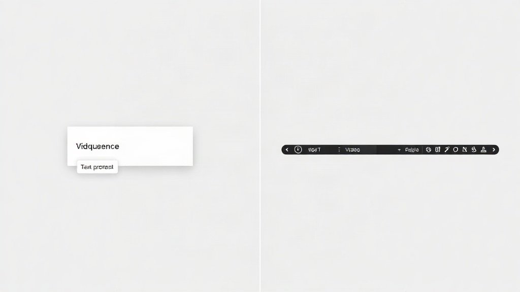 Comparison of AI video generator and manual editor interfaces