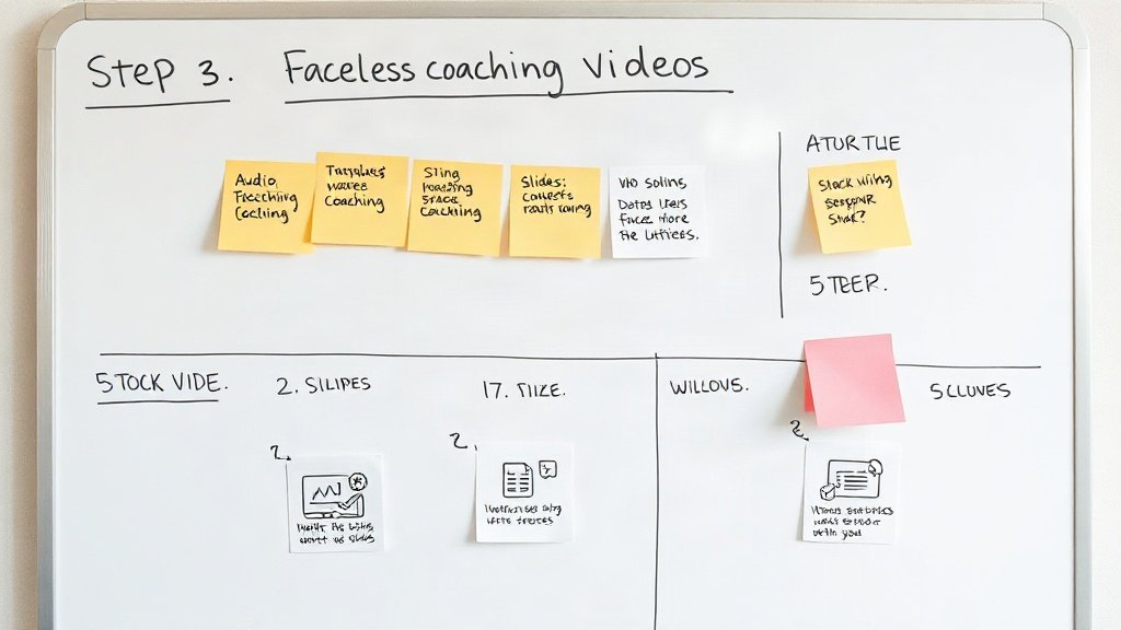 Storyboard planning for faceless coaching video