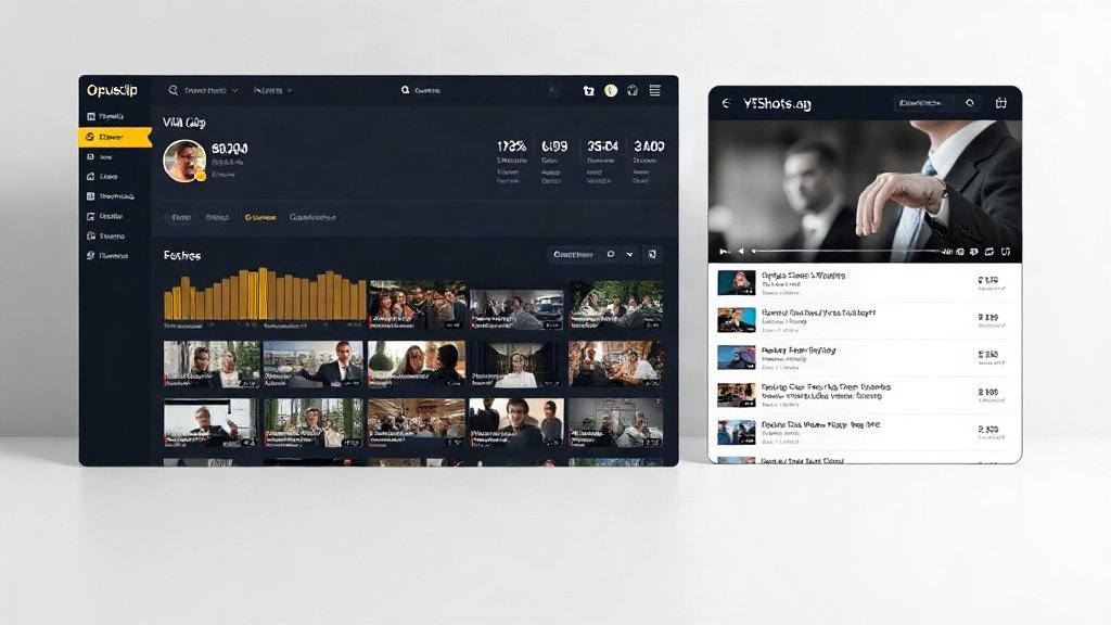 side-by-side of AI video highlight selection screens